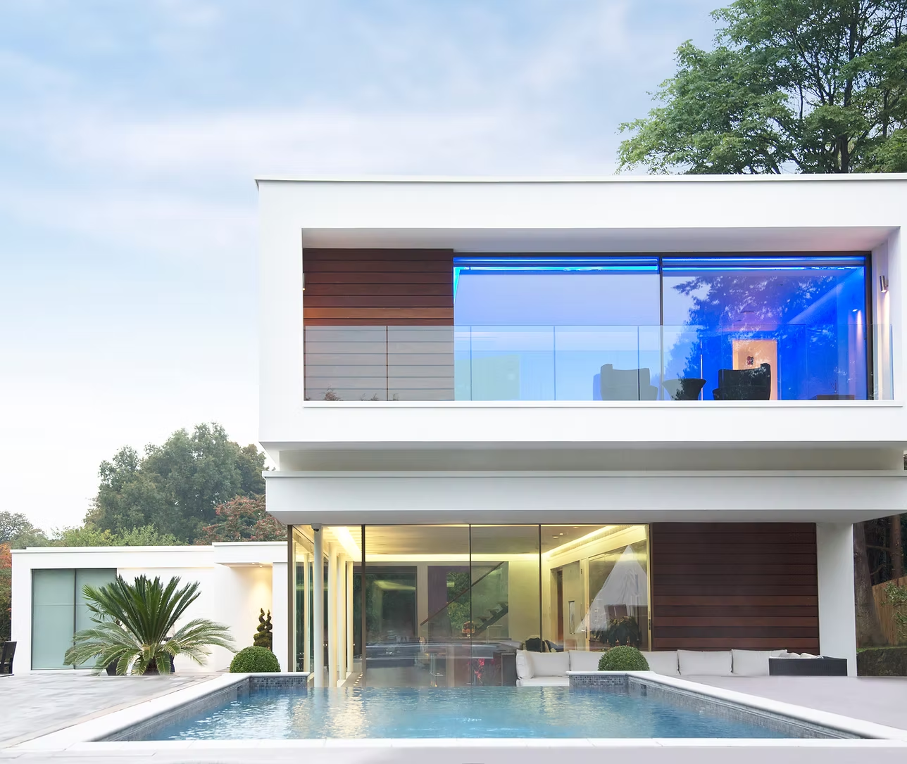 Modern Hallway with Floor-to-Ceiling Windows