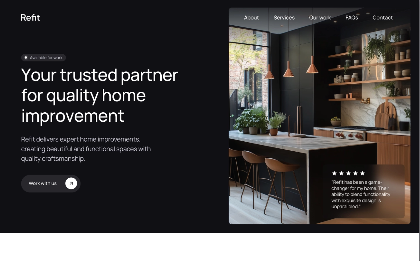 Modern Kitchen Interior with Dark Cabinets and Marble Countertops